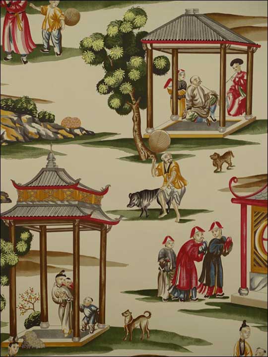 Scalamandre SC0002WP81584A Shanghai Multi On Tea Stain Wallpaper