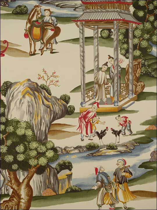 Scalamandre SC0002WP81584B Shanghai Multi On Tea Stain Wallpaper