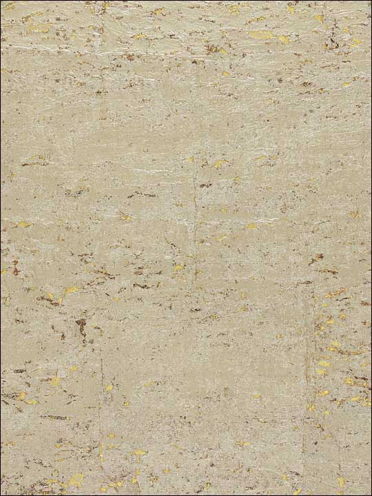 Scalamandre SC0007WP88336 Metal Cork White Gold Wallpaper