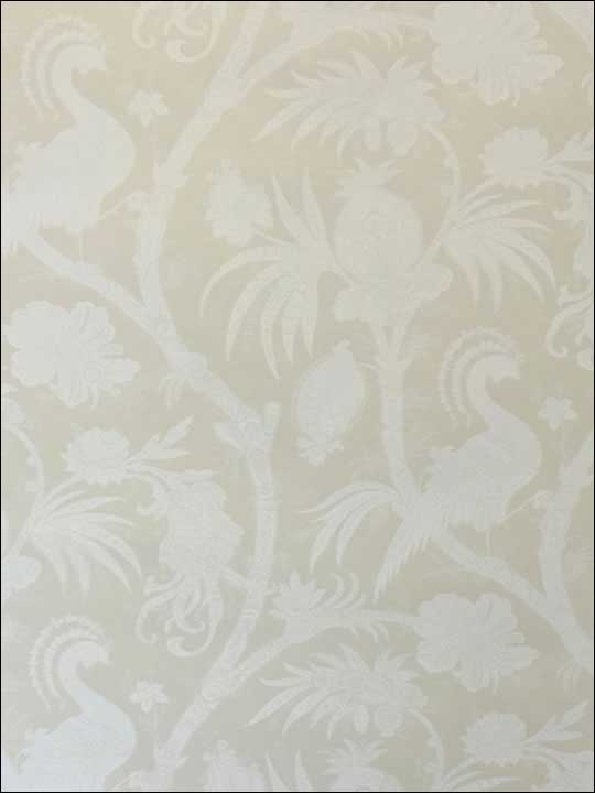 Scalamandre SC0001WP88355 Balinese Peacock Alabaster Wallpaper