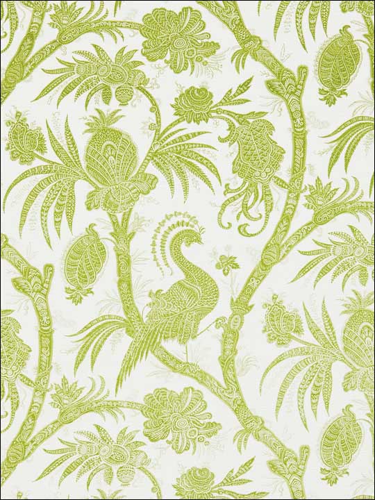 Scalamandre SC0004WP88355 Balinese Peacock Pear Wallpaper