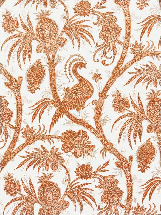 Scalamandre SC0005WP88355 Balinese Peacock Mandarin Wallpaper