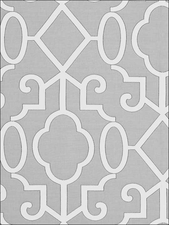 Scalamandre SC0006WP88356 Ming Fretwork Silver Wallpaper