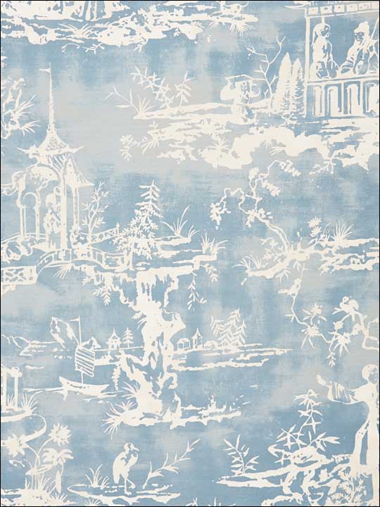 Scalamandre SC0003WP88357 Summer Palace Sky Wallpaper