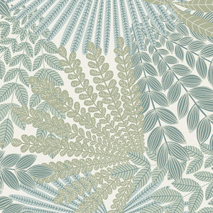 Schumacher - Velvet Leaves - Ivory And Sage - 2262 - Wallpaper
