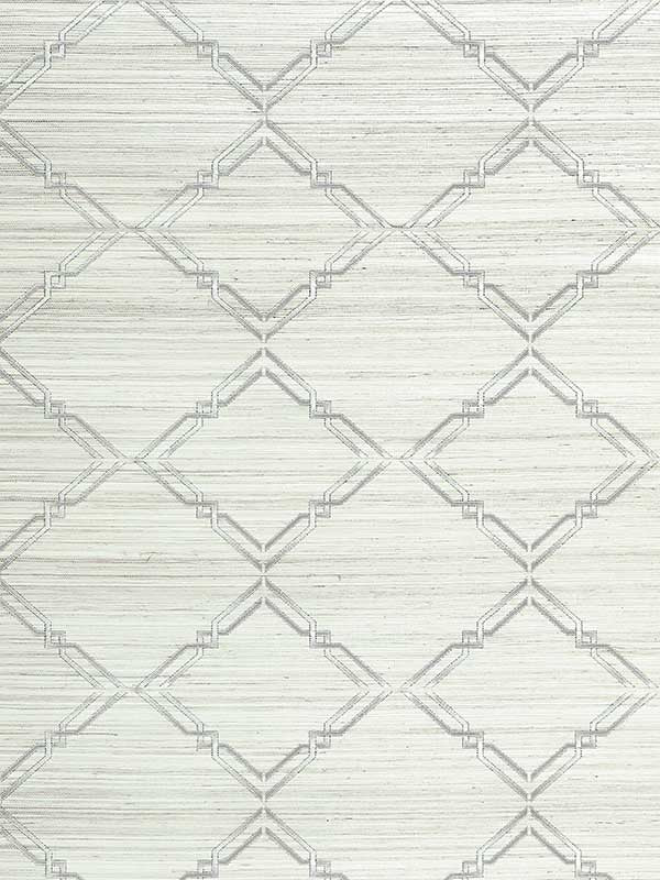 Scalamandre SC0001WP88383 Monroe Embroidered Grasscloth Glacier Wallpaper
