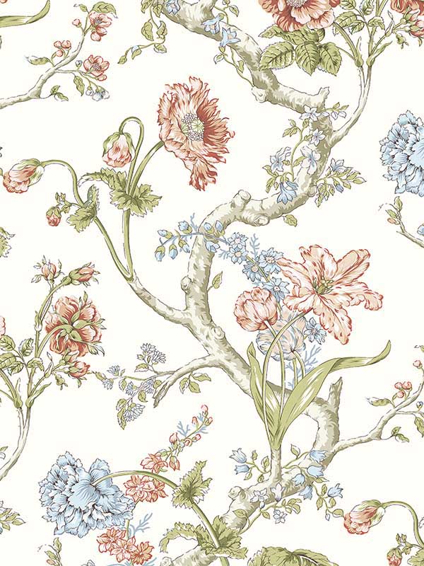 Scalamandre SC0001WP88432 Andrew Jackson Floral Countryside Wallpaper