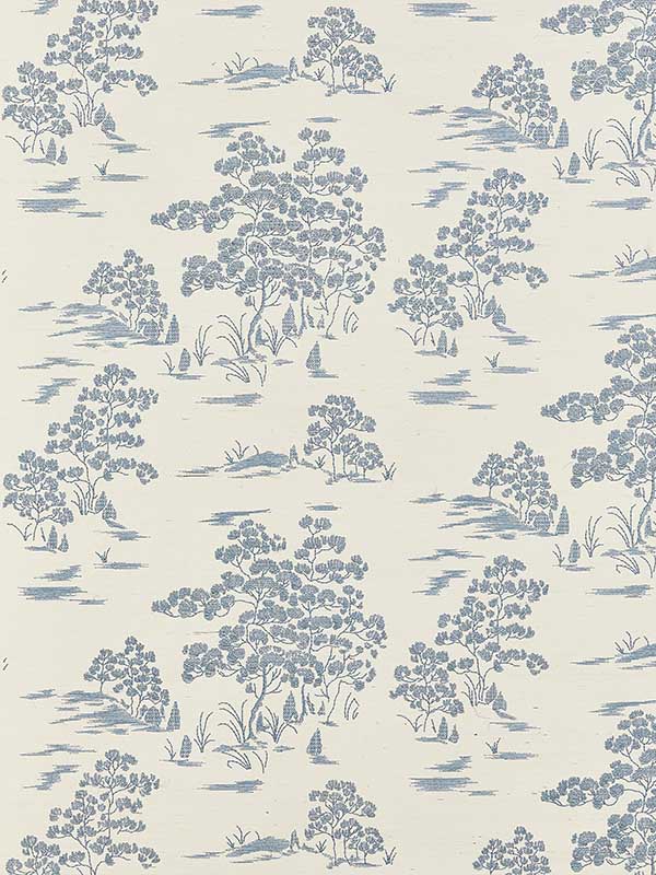 Scalamandre SC0001WP88445 Katsura Embroidered Toile Sky Wallpaper