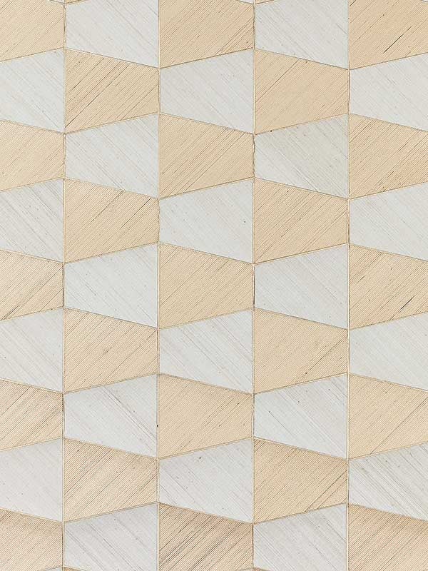 Scalamandre SC0001WP88464 Staccato Abaca And Sisal Ivory and Sand Wallpaper