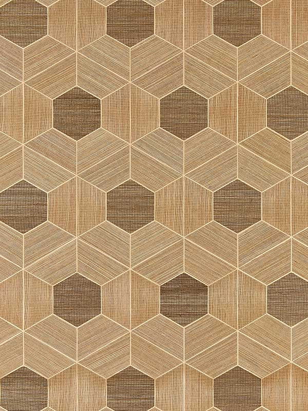 Scalamandre SC0001WP88468 Hive Sisal Burnished Wallpaper