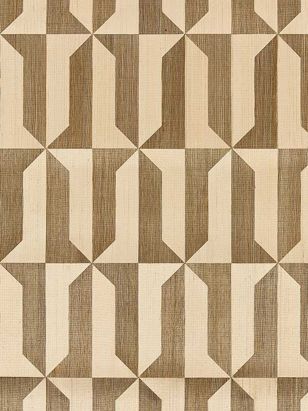 Scalamandre SC0002WP88463 Mezzo Sisal Champagne and Galleon Gold Wallpaper