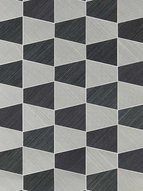 Scalamandre SC0002WP88464 Staccato Abaca And Sisal Nickel and Onyx Wallpaper