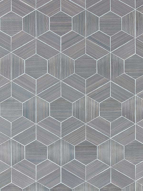 Scalamandre SC0002WP88469 Hive Abaca Blue Ice Wallpaper