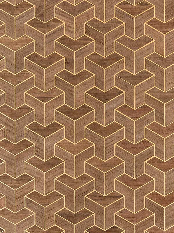 Scalamandre SC0002WP88472 Forte Wood Cherrywood Wallpaper