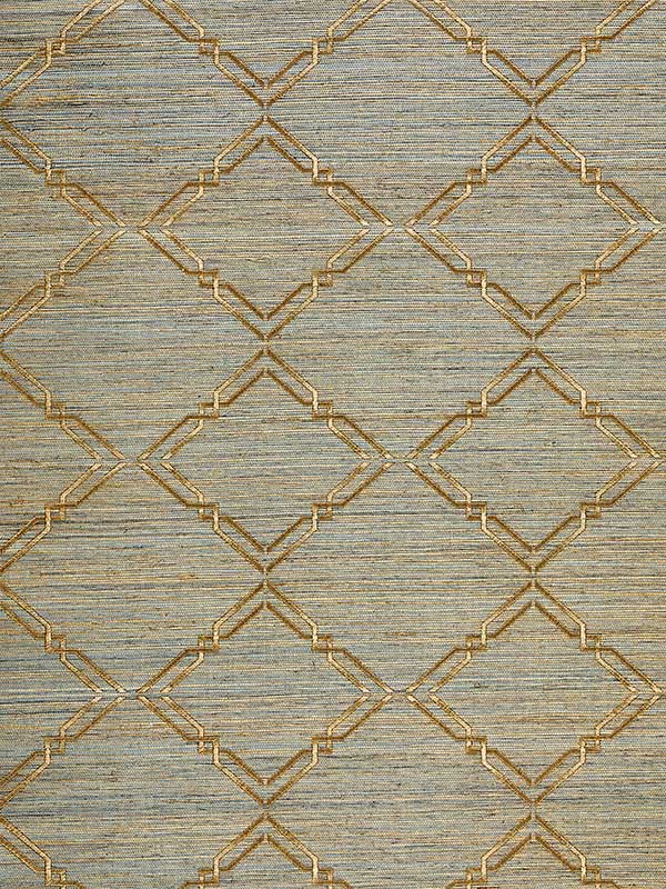 Scalamandre SC0003WP88383 Monroe Embroidered Grasscloth Bronze Wallpaper