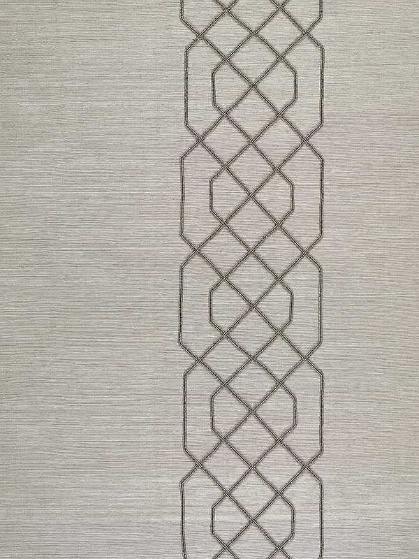 Scalamandre SC0003WP88385 Adelaide Beaded Sisal Pewter Wallpaper