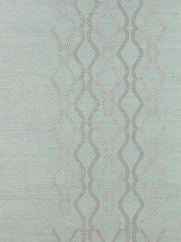 Scalamandre SC0003WP88447 Valentina Embellished Sisal Seaglass Wallpaper