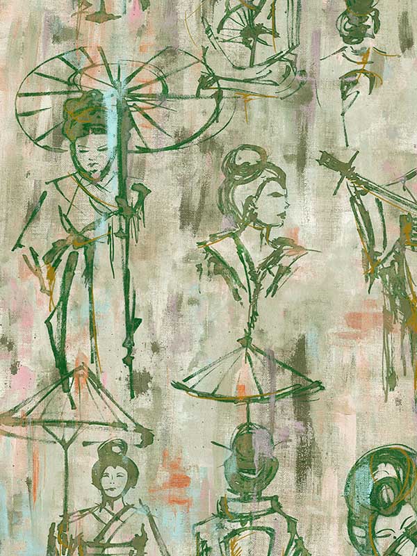 Scalamandre SC0003WP88450 Yumiko Leaf Wallpaper