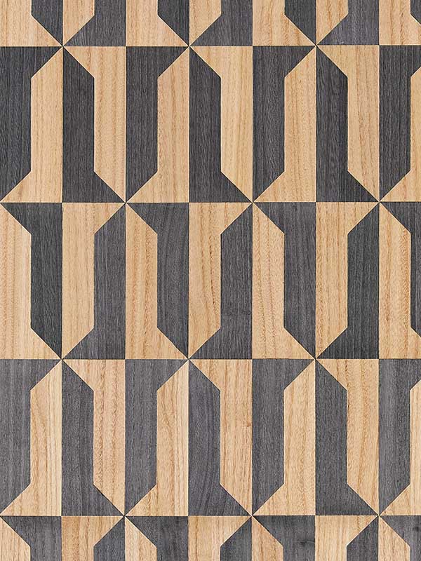 Scalamandre SC0003WP88462 Mezzo Wood Natural and Slate Wallpaper