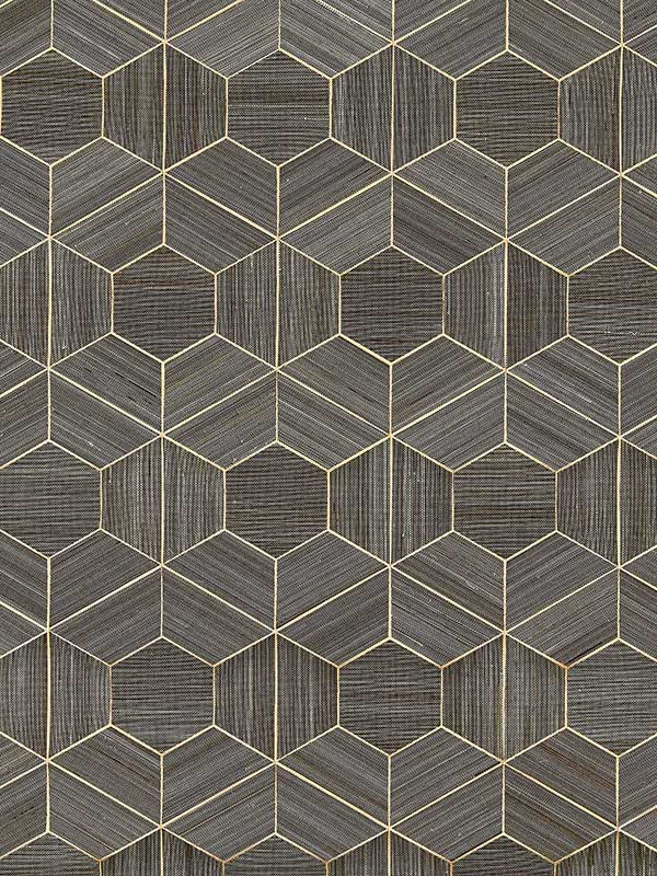 Scalamandre SC0003WP88469 Hive Abaca Graphite Wallpaper