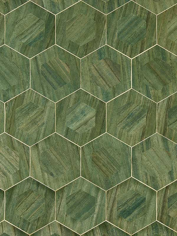 Scalamandre SC0003WP88476 Hexad Verdant Wallpaper