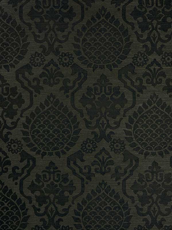 Scalamandre SC0004WP88378 Surat Sisal Jet Wallpaper