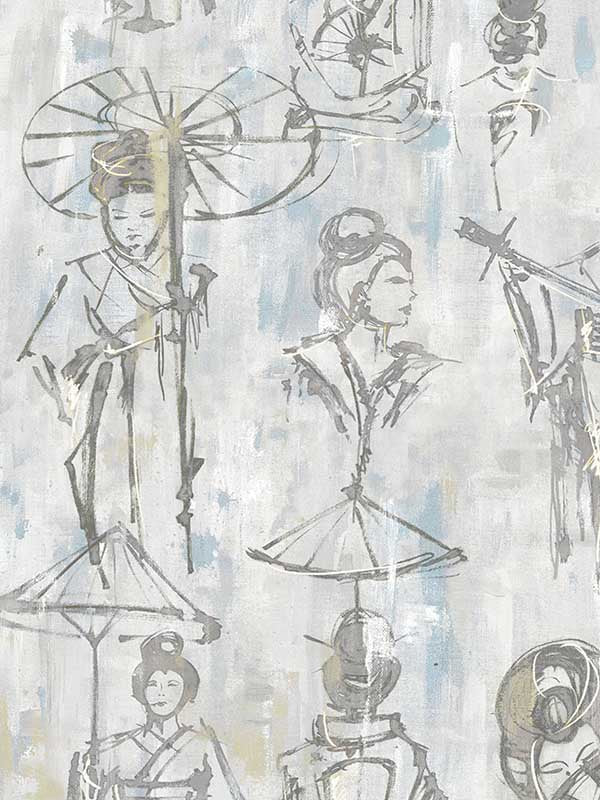 Scalamandre SC0004WP88450 Yumiko Silver Screen Wallpaper