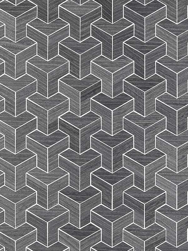 Scalamandre SC0005WP88472 Forte Wood Steel Wallpaper