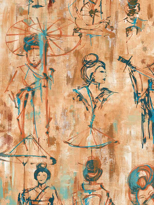 Scalamandre SC0006WP88450 Yumiko Marigold Wallpaper