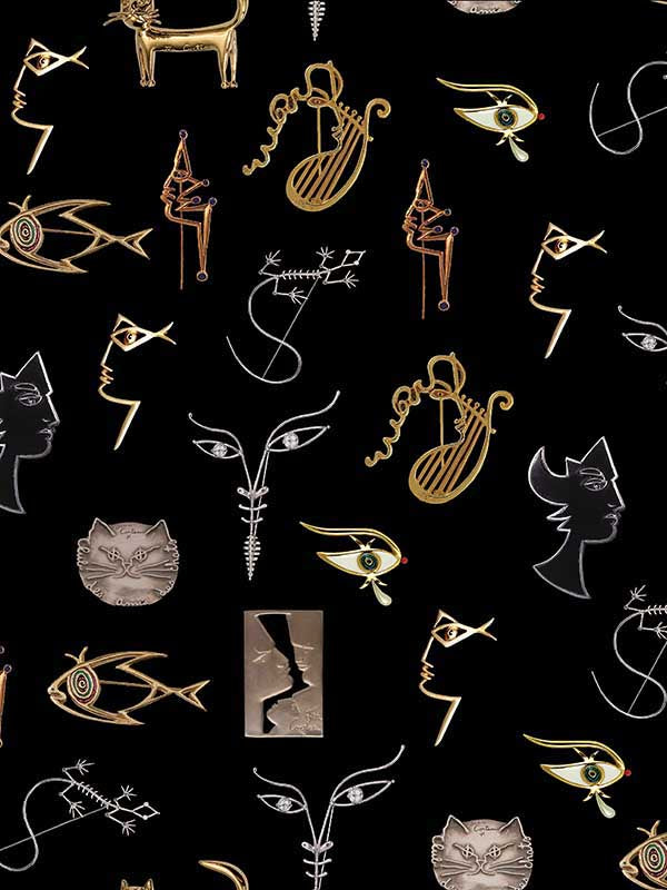 Scalamandre WH000016463 Joyaux Noir Wallpaper