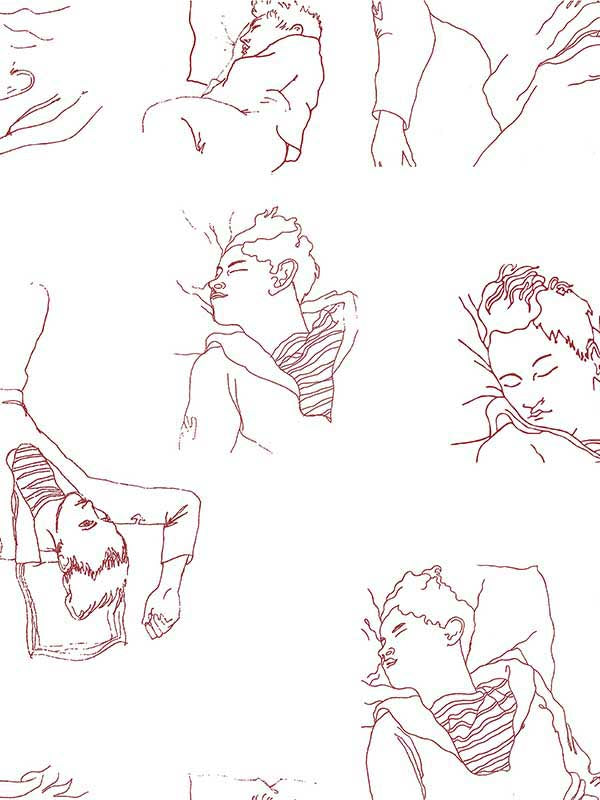 Scalamandre WH000016469 Les Dormeurs Bordeaux Wallpaper