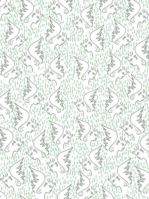 Scalamandre WH000036466 Figure Dange Celadon Wallpaper