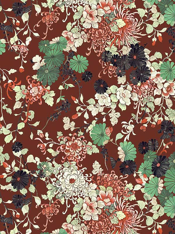 Scalamandre WH000043316 Yokata Grenat Wallpaper