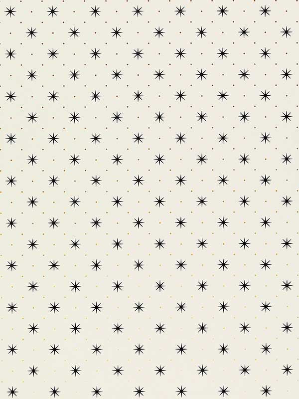 Scalamandre WHN000EP1003 Trixie Black Gold On White Wallpaper
