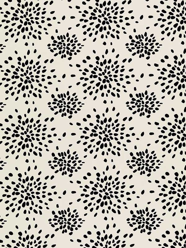 Scalamandre WHN000EP1020 Fireworks Black On Offwhite Wallpaper