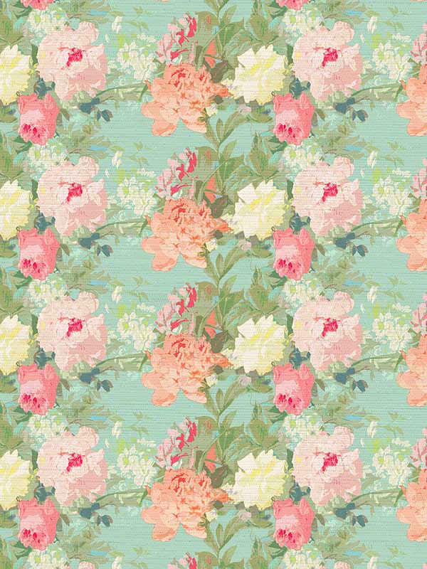 Scalamandre WNM0001FLEU Les Fleurs Spring Wallpaper