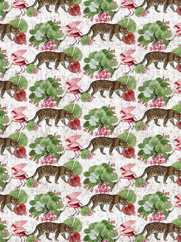 Scalamandre WNM0001LEOP Leopard Walk Colorful Wallpaper