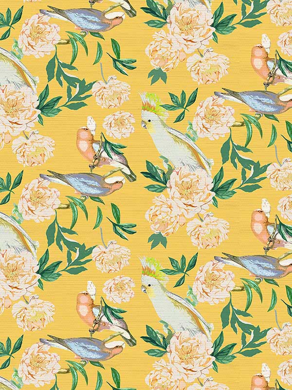 Scalamandre WNM0004PEON Peony Inspira Goldenrod Wallpaper