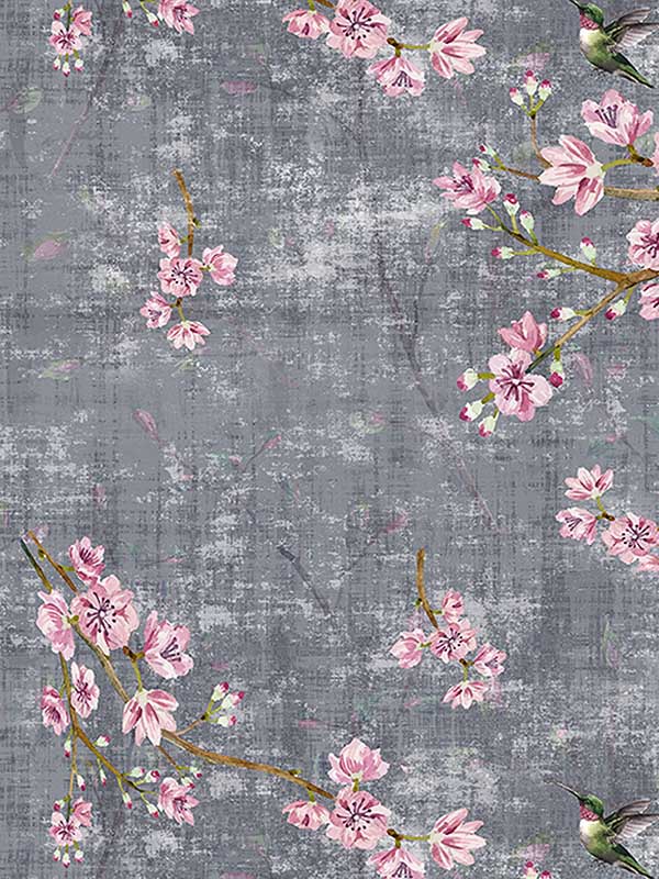 Scalamandre WNM1049BLOS Blossom Fantasia Charcoal Wallpaper