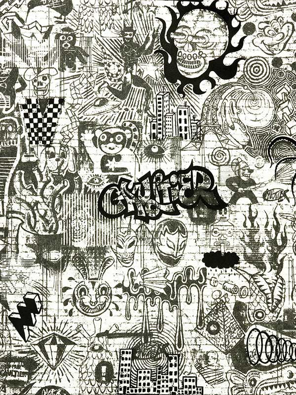 Scalamandre WH000013312 Ernest Noir Wallpaper