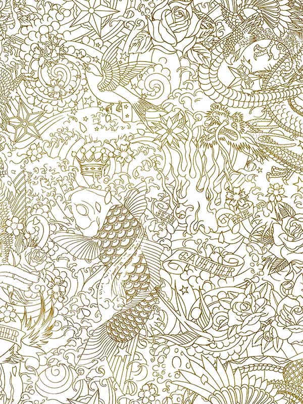 Scalamandre WH000023303 Horimono Or Wallpaper