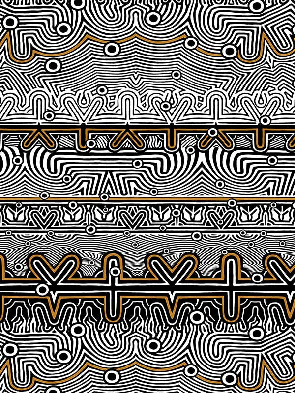 Scalamandre WH000023336 Nouvelle Vague Cuivre Wallpaper