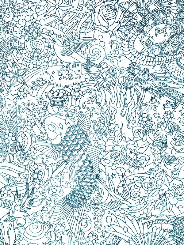 Scalamandre WH000053303 Horimono Canard Wallpaper