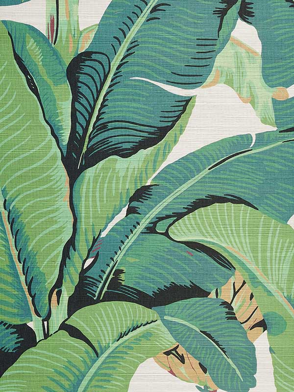 Scalamandre WHN000144001M Hinson Palm Grasscloth Silver Gray Wallpaper