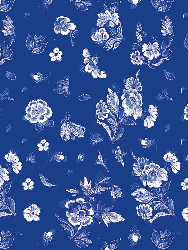 Scalamandre WNM0001MAST Masters Blue Wallpaper