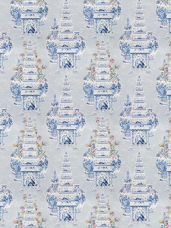 Scalamandre WNM0002MSTP Masterpieces Tulip Gray Wallpaper