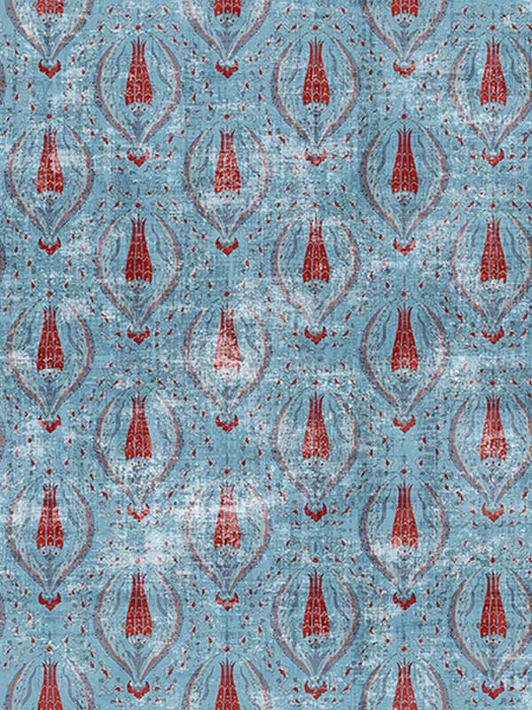 Scalamandre WNM1007BYZA Byzantine Jewel Blue Wallpaper
