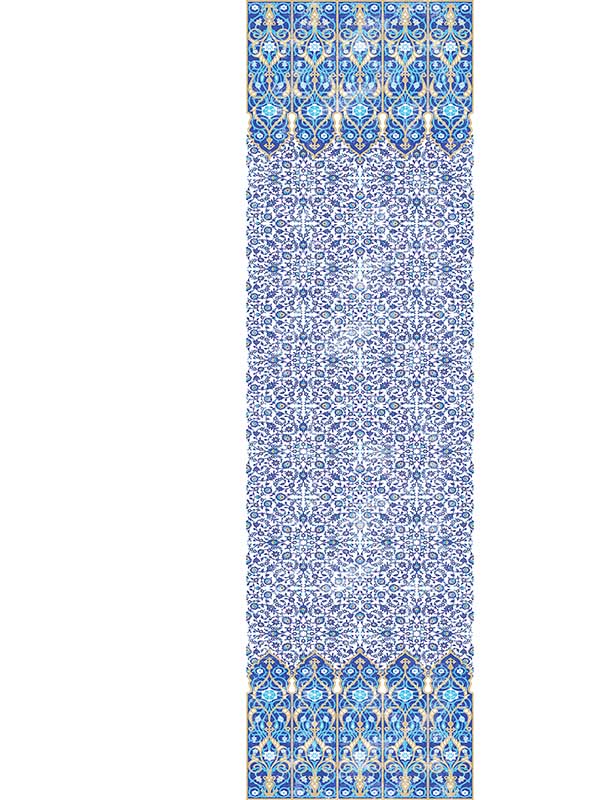 Scalamandre WNM1009IZNI Iznik Overdye Panel Classic Wallpaper