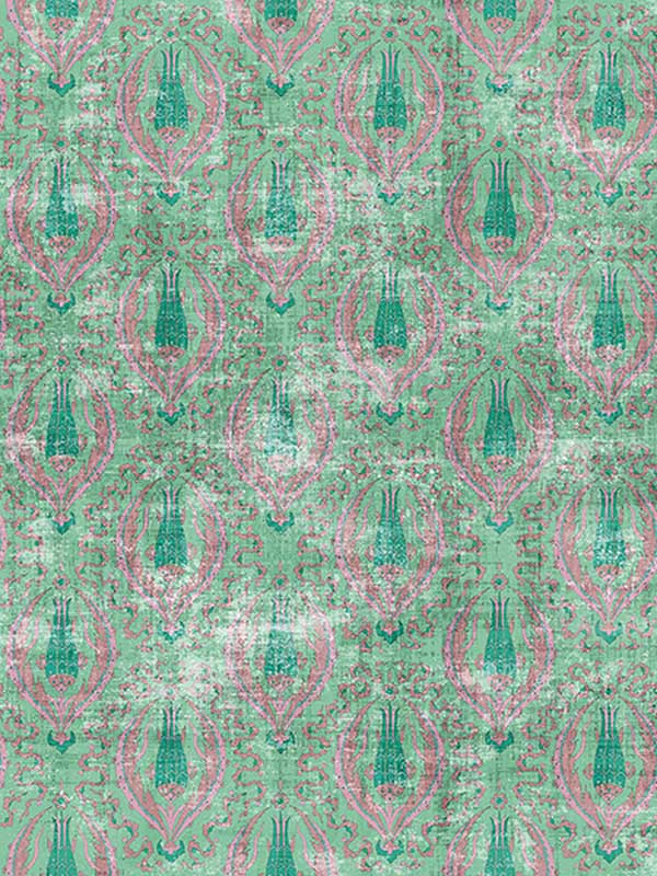 Scalamandre WNM1021BYZA Byzantine Jewel Green Wallpaper