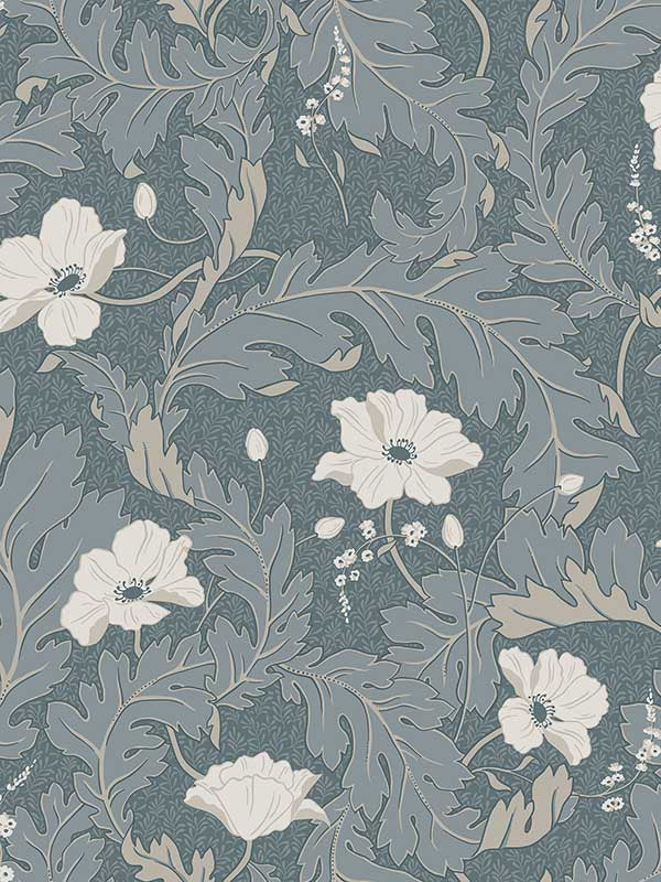 Scalamandre WSB00660830 Charlotta Petrol Wallpaper